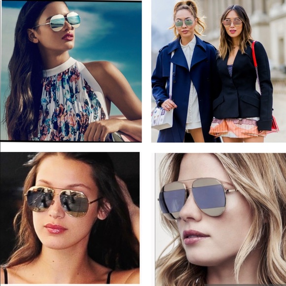 CHRISTIAN DIORSPLIT YELLOW GOLD &GREY MIRRORED LENSES WITH MONOGRAMED SUNNIES - Picture 7 of 16